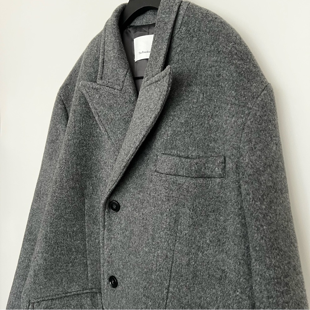THE FRANKIE SHOP Anya Charcoal Oversized Wool Coat - Picture 12 of 16